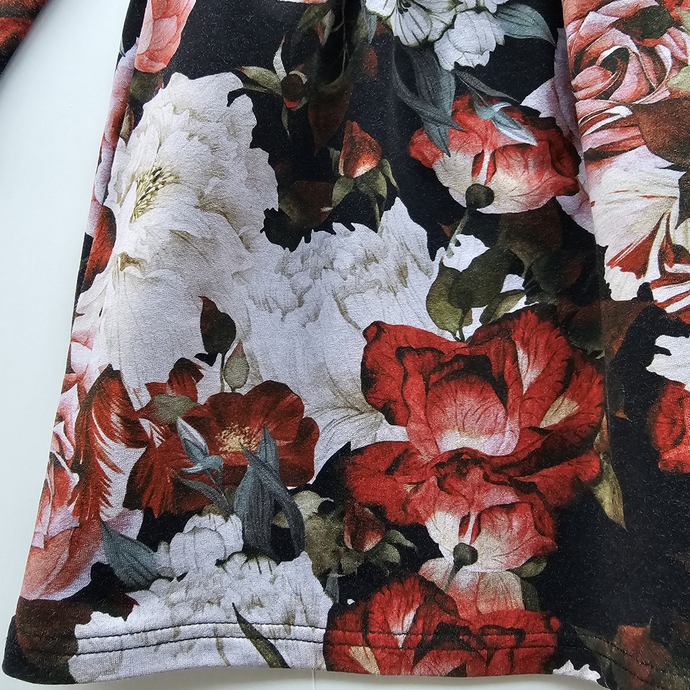 Romey Loves Lulu Red Roses Floral Printed Holiday Dress - Size 10 - Picture 5 of 7